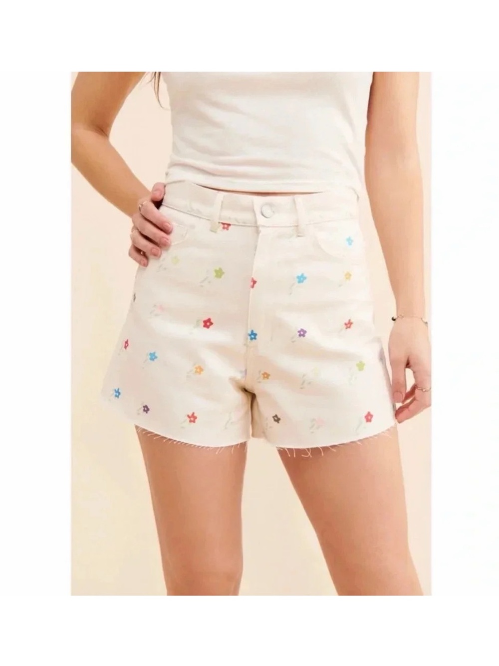 NWT Lisa Says Gah Free People Nonna's Wallpaper Cutoff Denim Jean Shorts Size 2